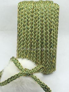 綠色韓國(guó)繩辮子花邊織帶 溫州昌政針織花邊廠，義烏商貿(mào)城四區(qū)專業(yè)直銷